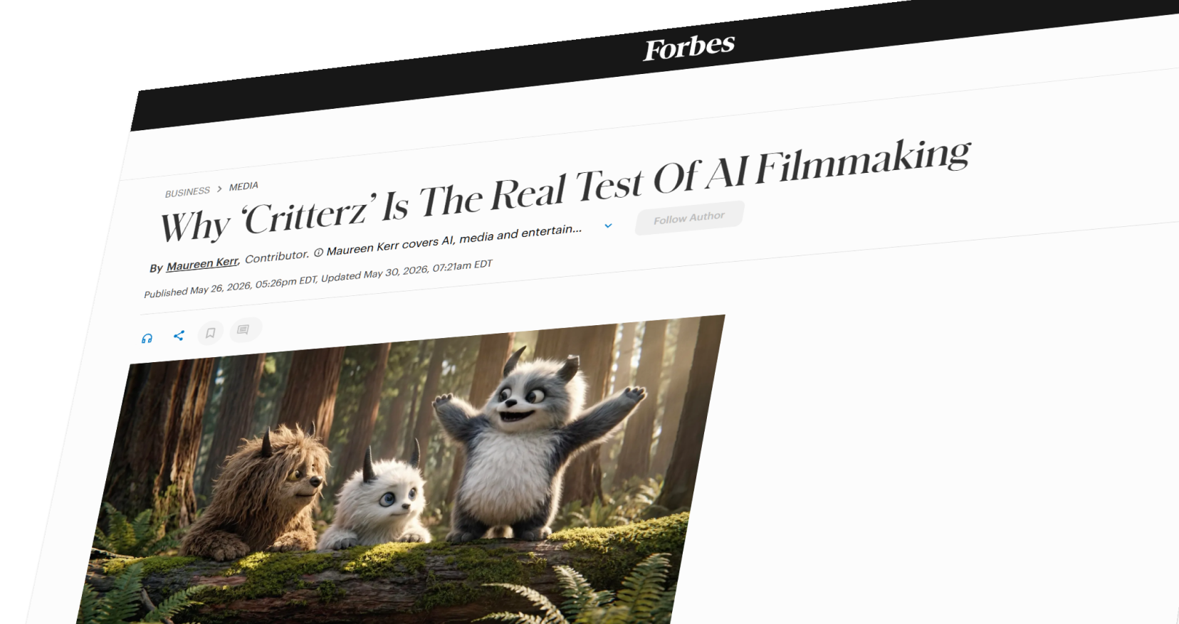 Forbes — Why Critterz is the real test of AI filmmaking